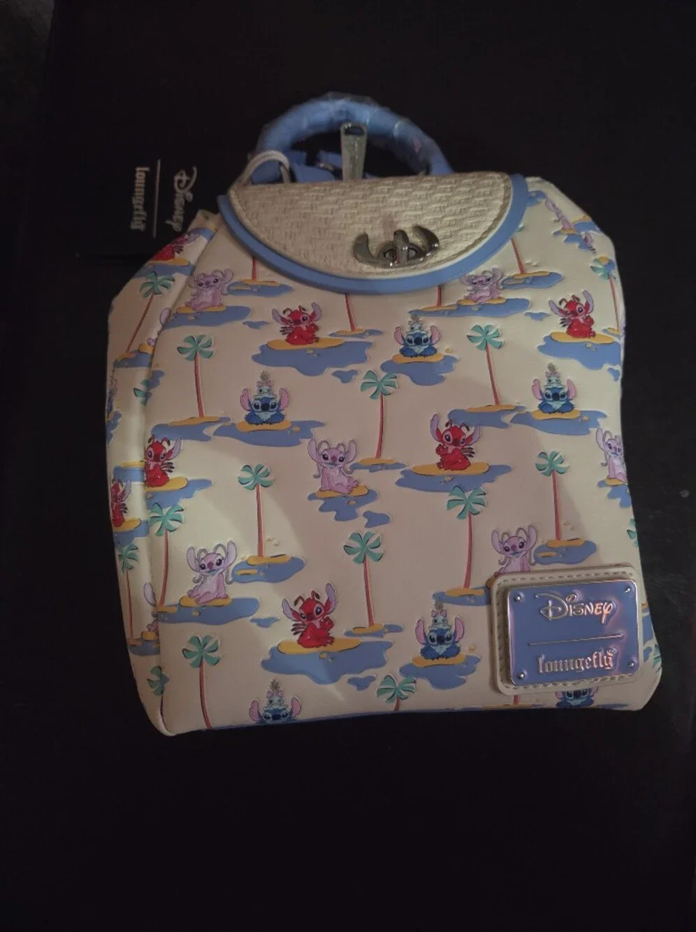 Disney Loungefly Nwt Stitch & Angel Patterned Backpack